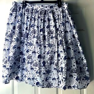 ModCloth 100% Cotton octopus jellyfish fun skirt plus size 2X
